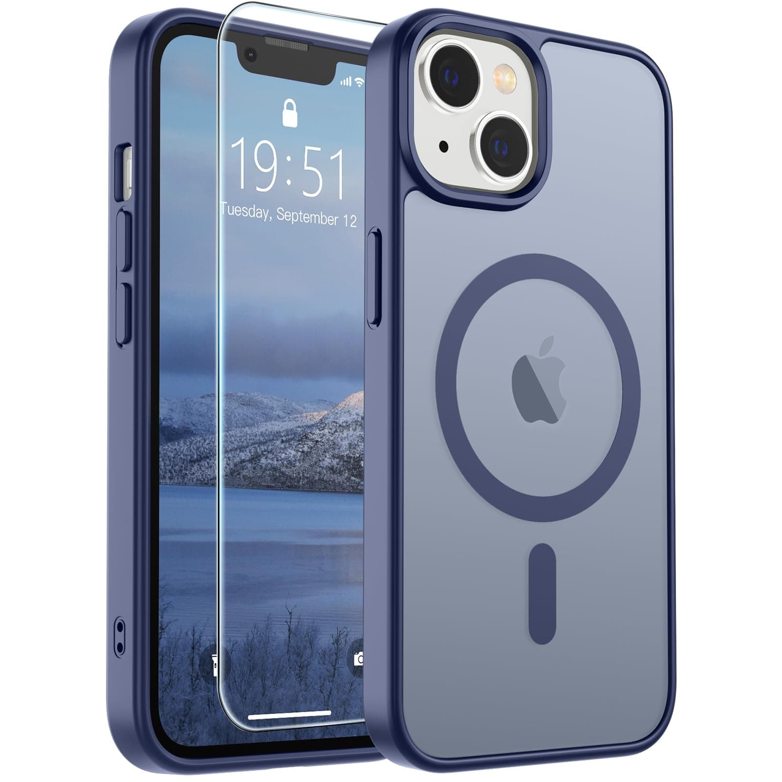 SUPFINE Magnetic for iPhone 14 Pro Case (Compatible with MagSafe) (Military Grade Drop Protection) Slim Translucent Matte Shockproof with Anti-Fingerprint Phone Case,Lavender Gray