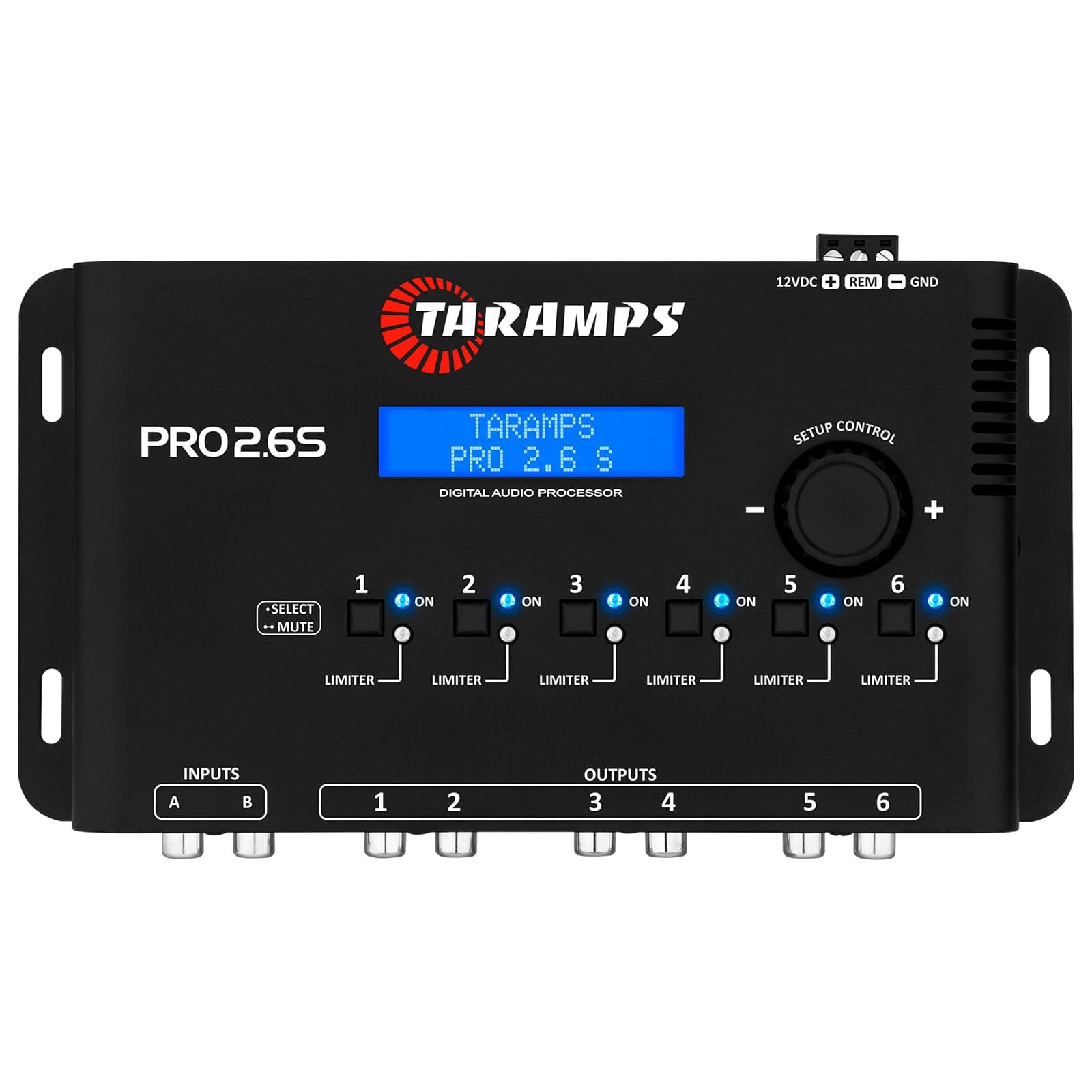 Taramp's Pro 2.6S Digital Signal Processor Equalizer 3-band Graphic Equalization 6 Channels 18K Ohms(RCA) Output Impedance 47 Ohms Limiter Adjustable Car Audio System