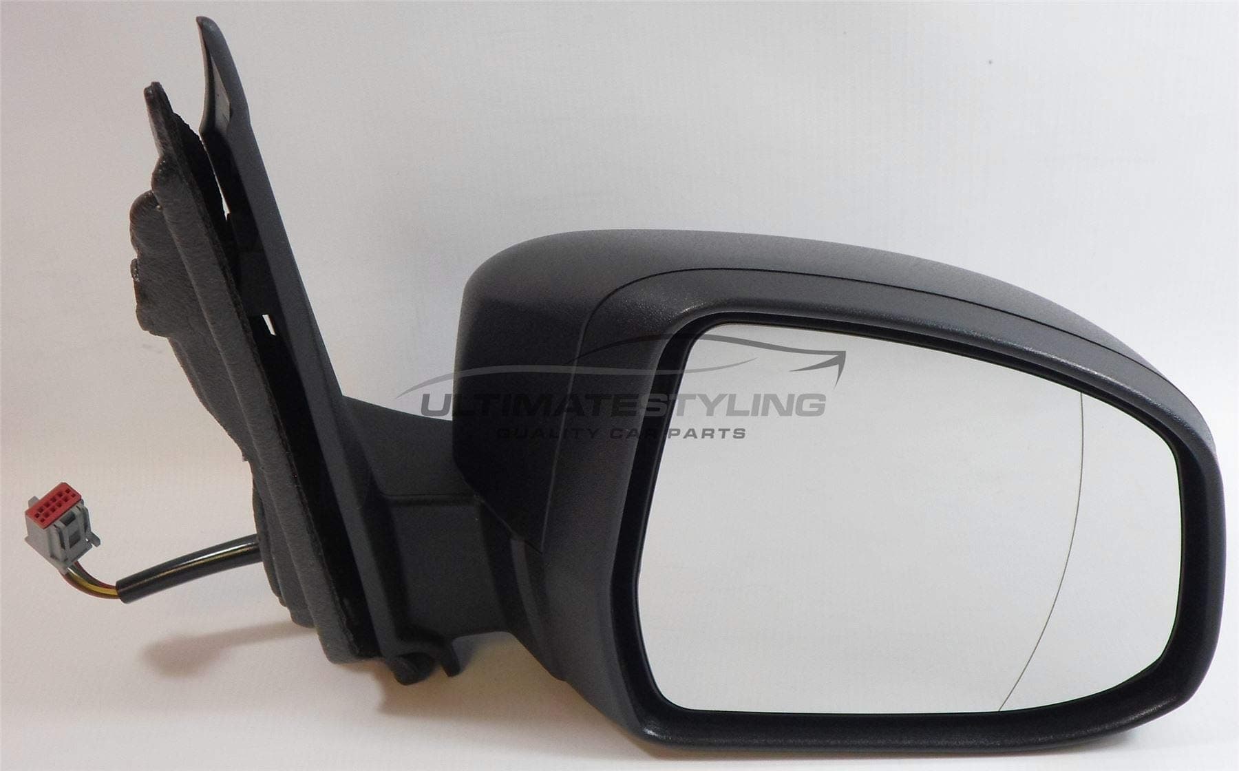 Ultimate Styling Replacement Electric None Power Folding Wing Door Mirror With Heated Glass With Indicator With Polished Black Mirror Cover Cap Side Of Product Drivers Side (RH)