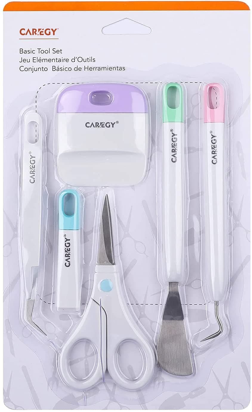 CAREGY Craft Vinyl Weeding Tools Set, Precision Craft Tools Kit, Weeding Kits for Cricut/Silhouette/Siser/Oracal 631/651/751 Vinyl