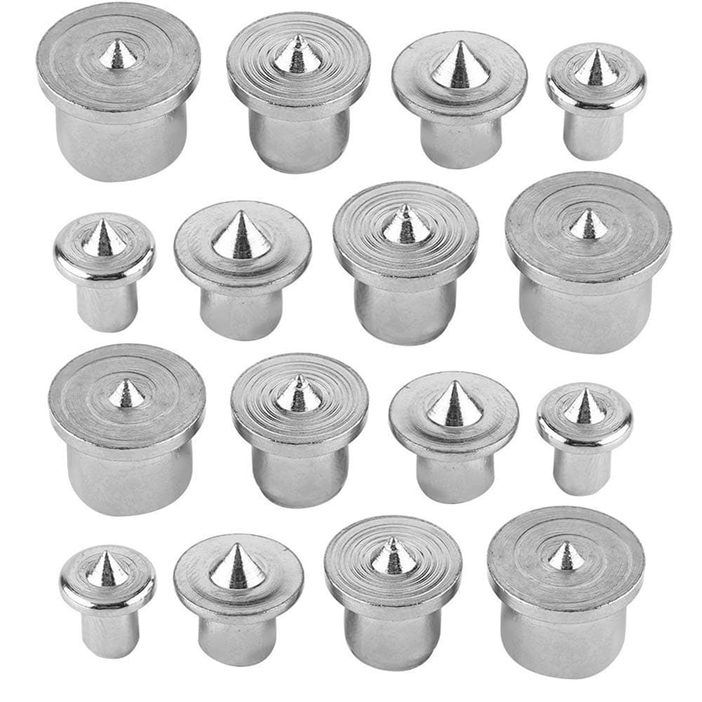 16 Pcs Dowel Centre Point Durable 6-12mm Dowel Pin Center Woodworking Alignment Tool for Woodwork Drill Tools (Solid)