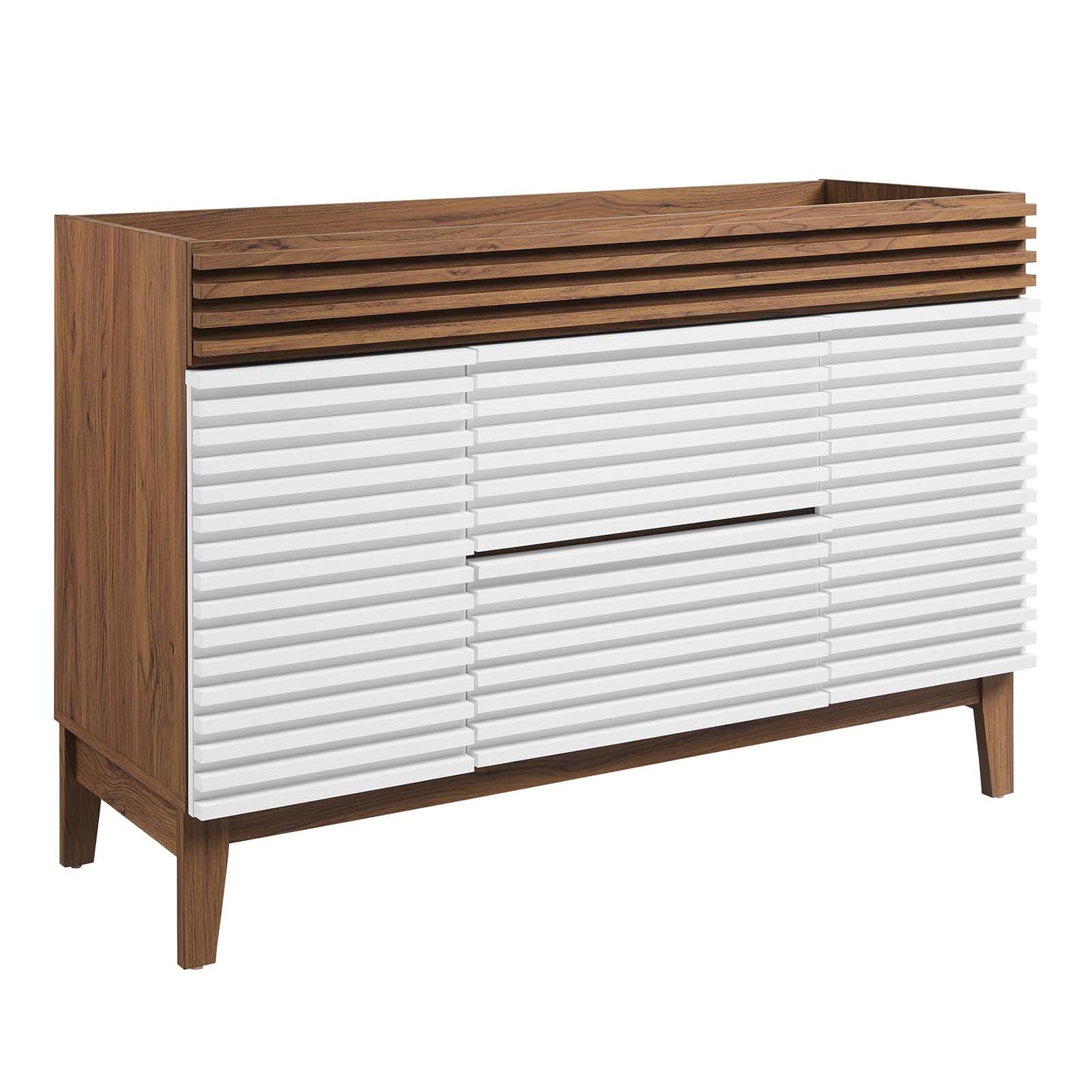 Render 48" Single Sink Compatible (Not Included) Bathroom Vanity Cabinet in White Walnut