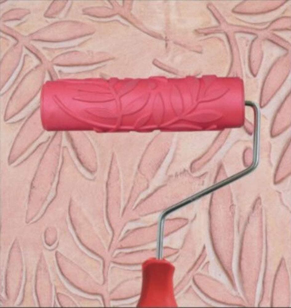 Sadiyamo 7" Art Roller DIY Wall Painting Pattern Roller Texture Roller with Designs Patterned Paint Rubber Roller with Plastic Handle