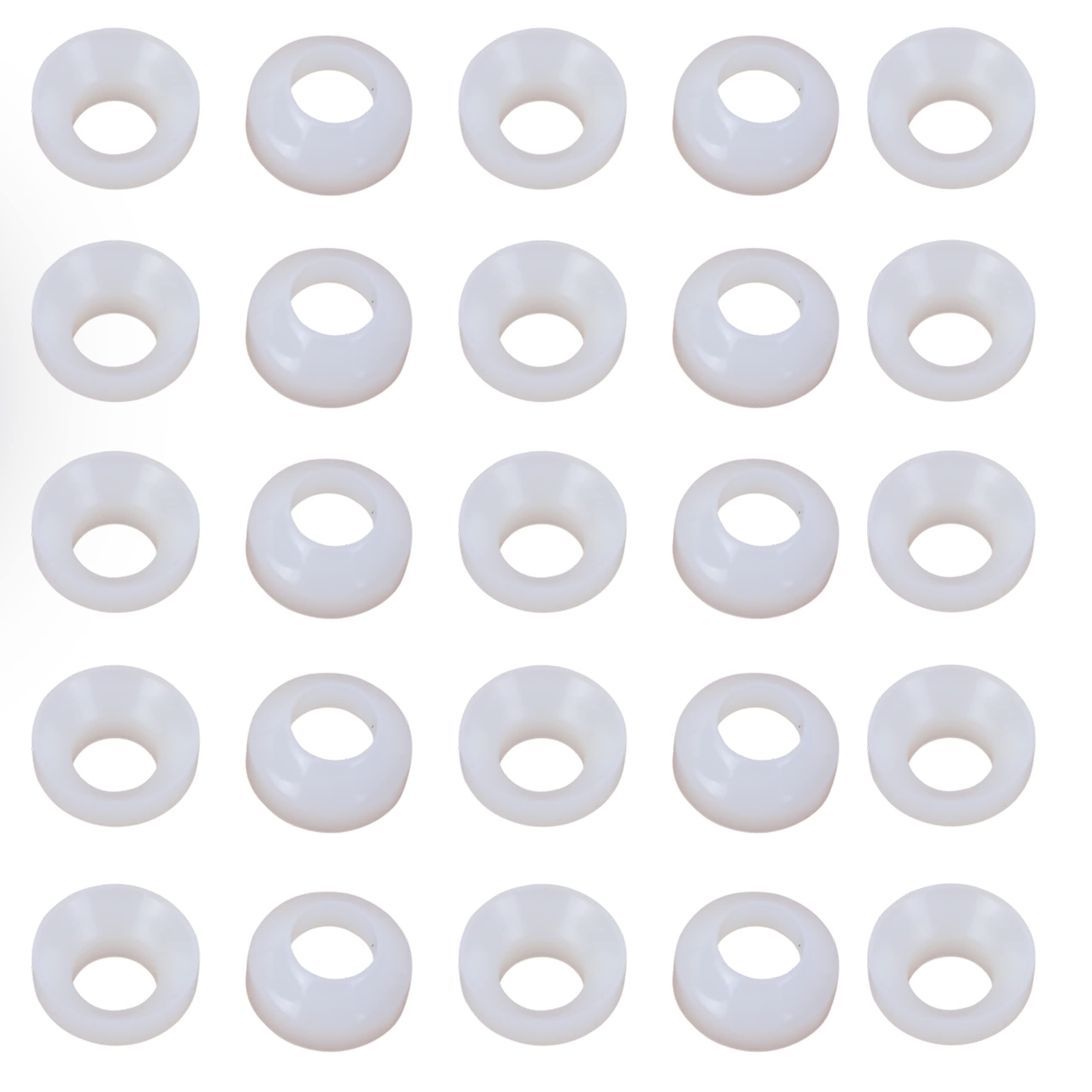 1/4 Inch Flare White Washer - 25 pack