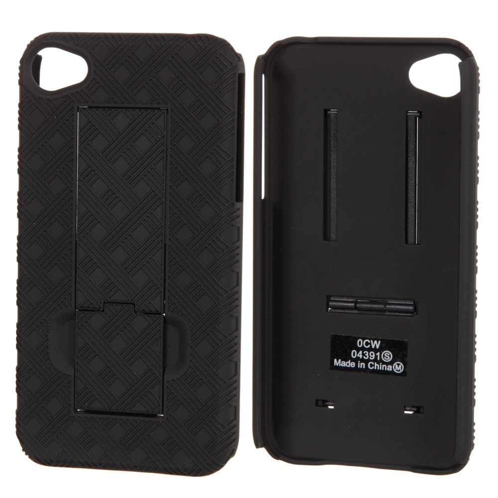 Superior Plastic Case and Holster Combo for iPhone 4 - 1 Pack - Bulk Packaging - Black