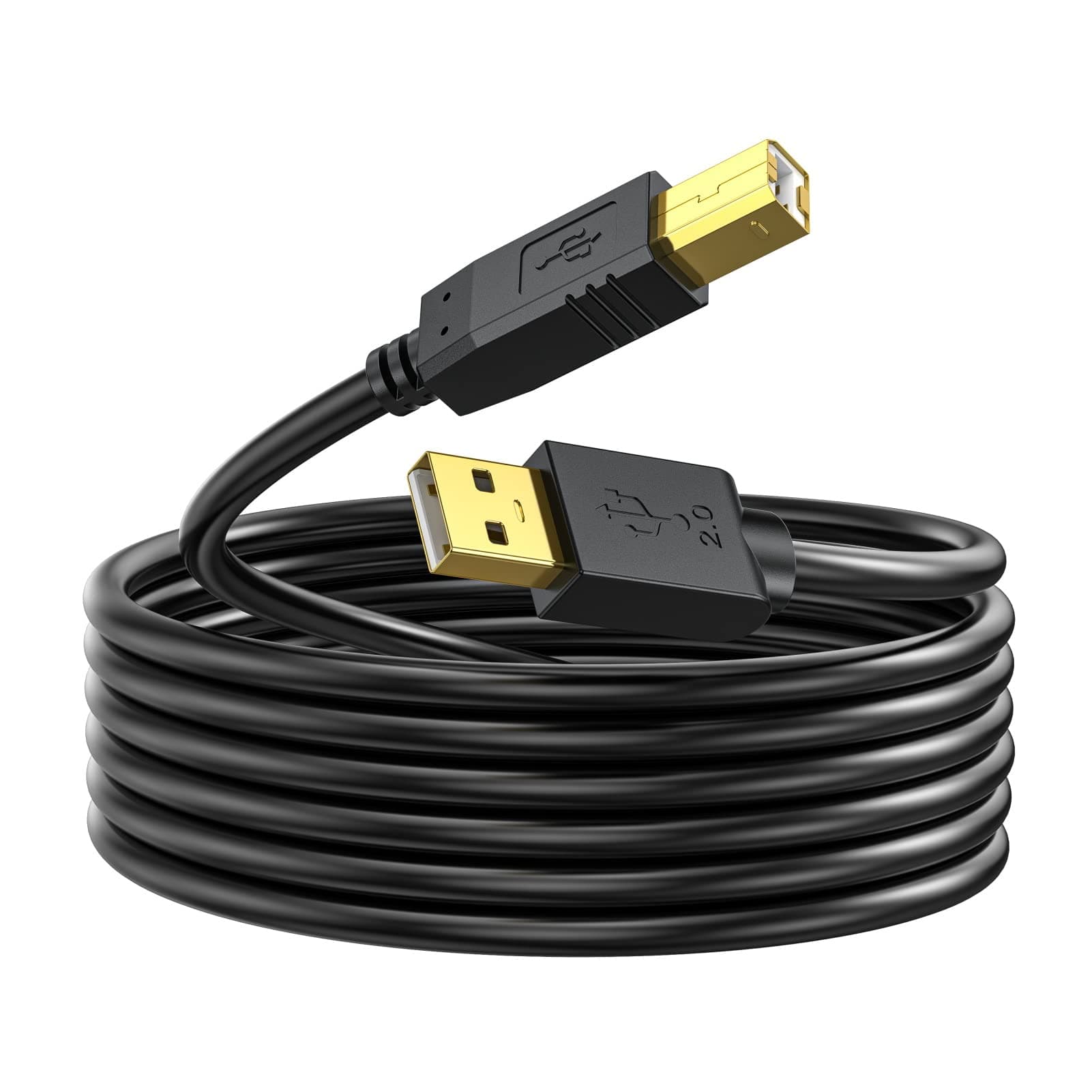 Printer Cable 30 Feet - USB A to USB B Printer Cable Compatible with HP, Canon, Brother, Samsung, Dell, Epson, and More