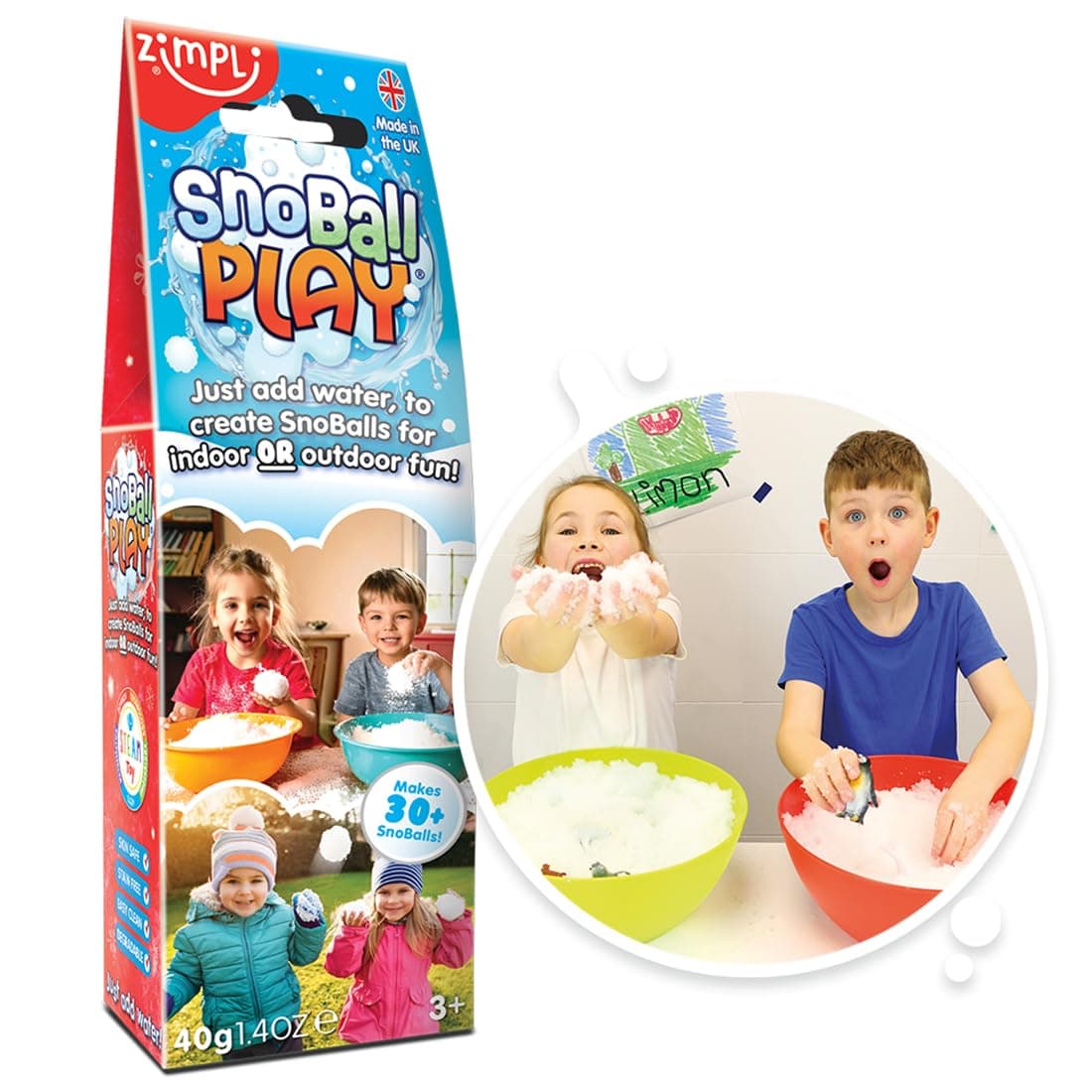 Zimpli Kids Snoball Play, 40 g Size, White, Medium