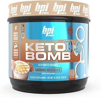 Keto Bomb Coffee Creamer - Supports Energy and Hydration - MCT and Electrolytes - with Calcium - Caramel Macchiato, 18 Servings