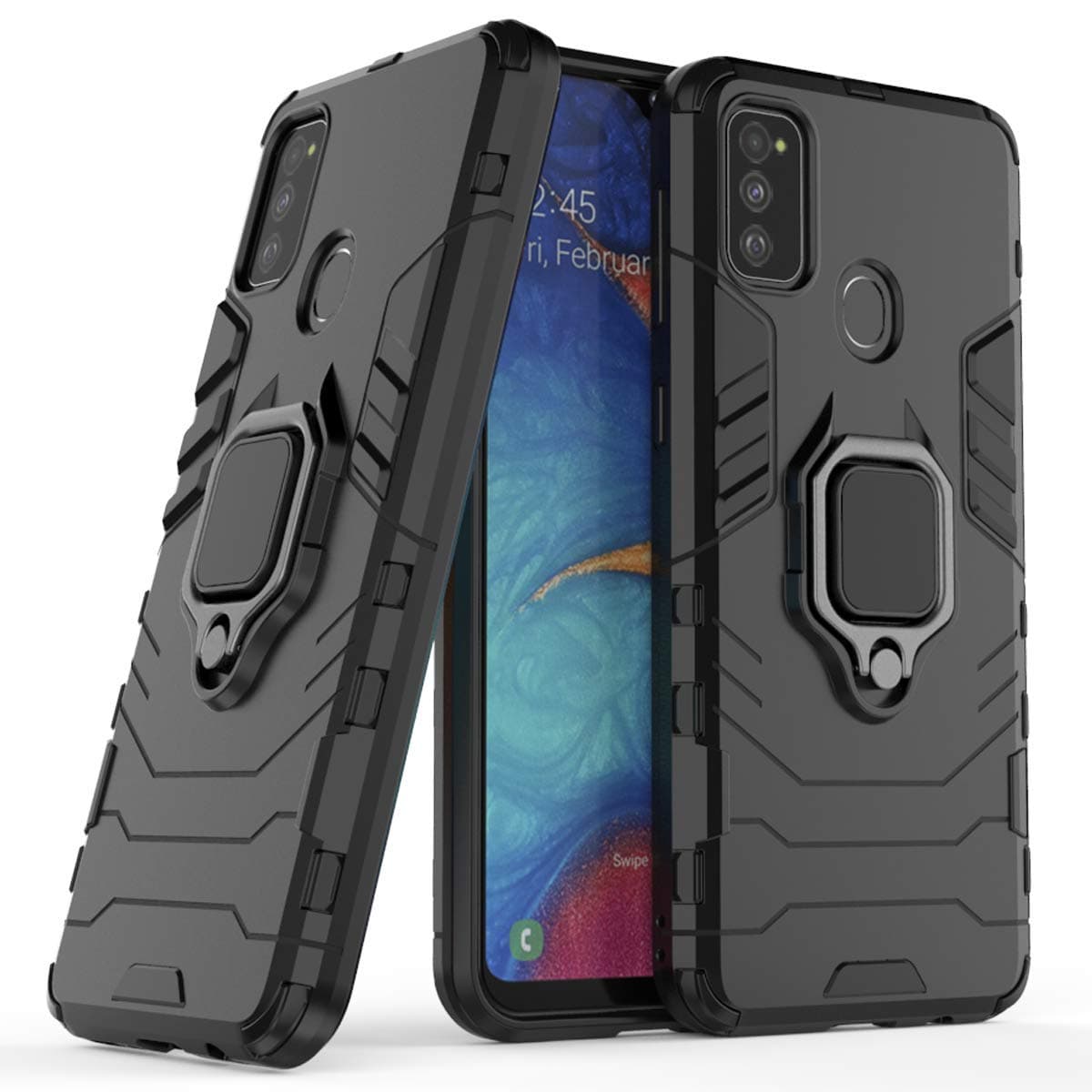 ValueActive back cover For Samsung Galaxy M30s/M21 ( Poly Carbonate; TPU|Black )