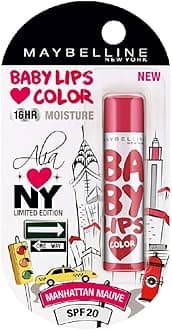 Maybelline New York Baby Lips Loves Nyc Tinted Matte Lip Balm For Dark & Pigmented Lips, Manhattan Mauve, 4G