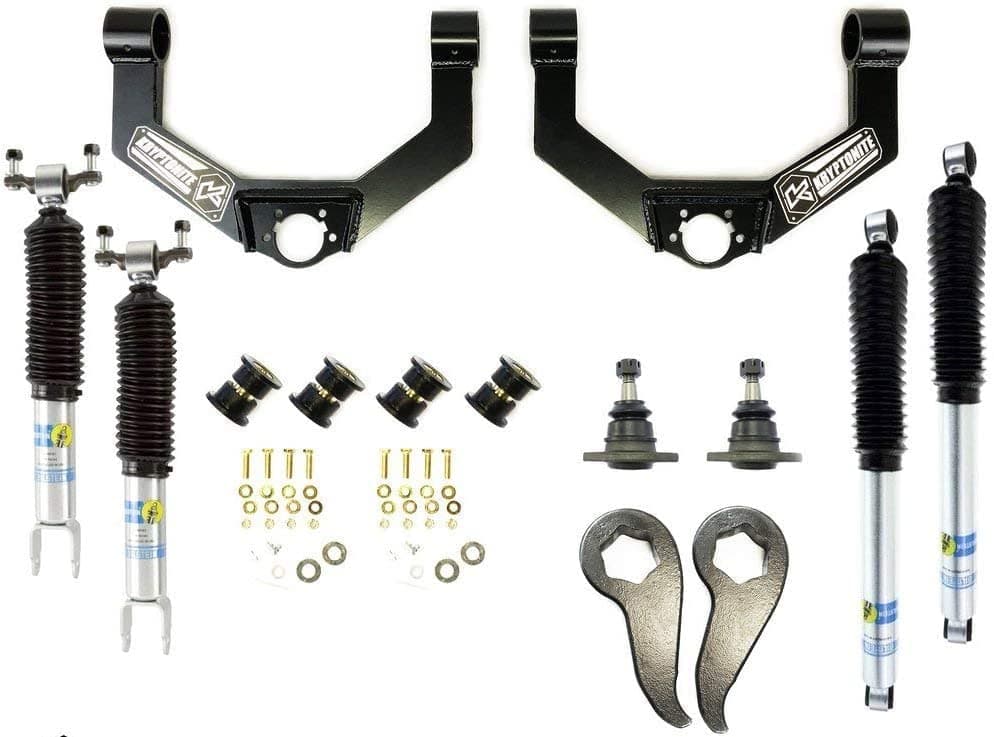 Kryptonite Stage 3 Leveling Kit w/Heavy Duty Control Arms & Bilstein Shocks KR20STAGE3BIL Compatible with 2020-2024 Chevy Silverado/GMC Sierra 2500HD 3500HD