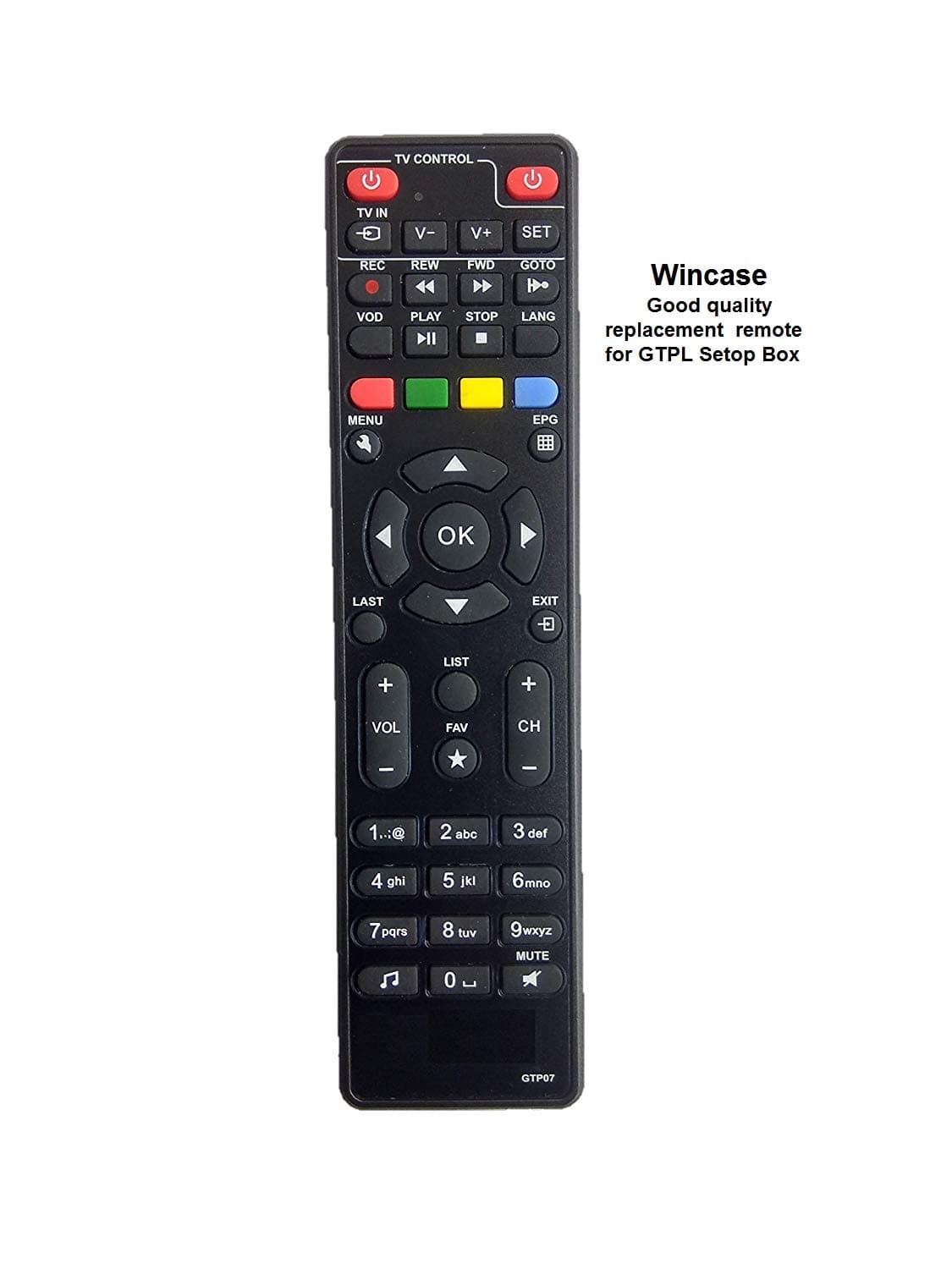 Wincase® GTPL HD Setup Box Remote Control Compatible for GTPL Set Top Box