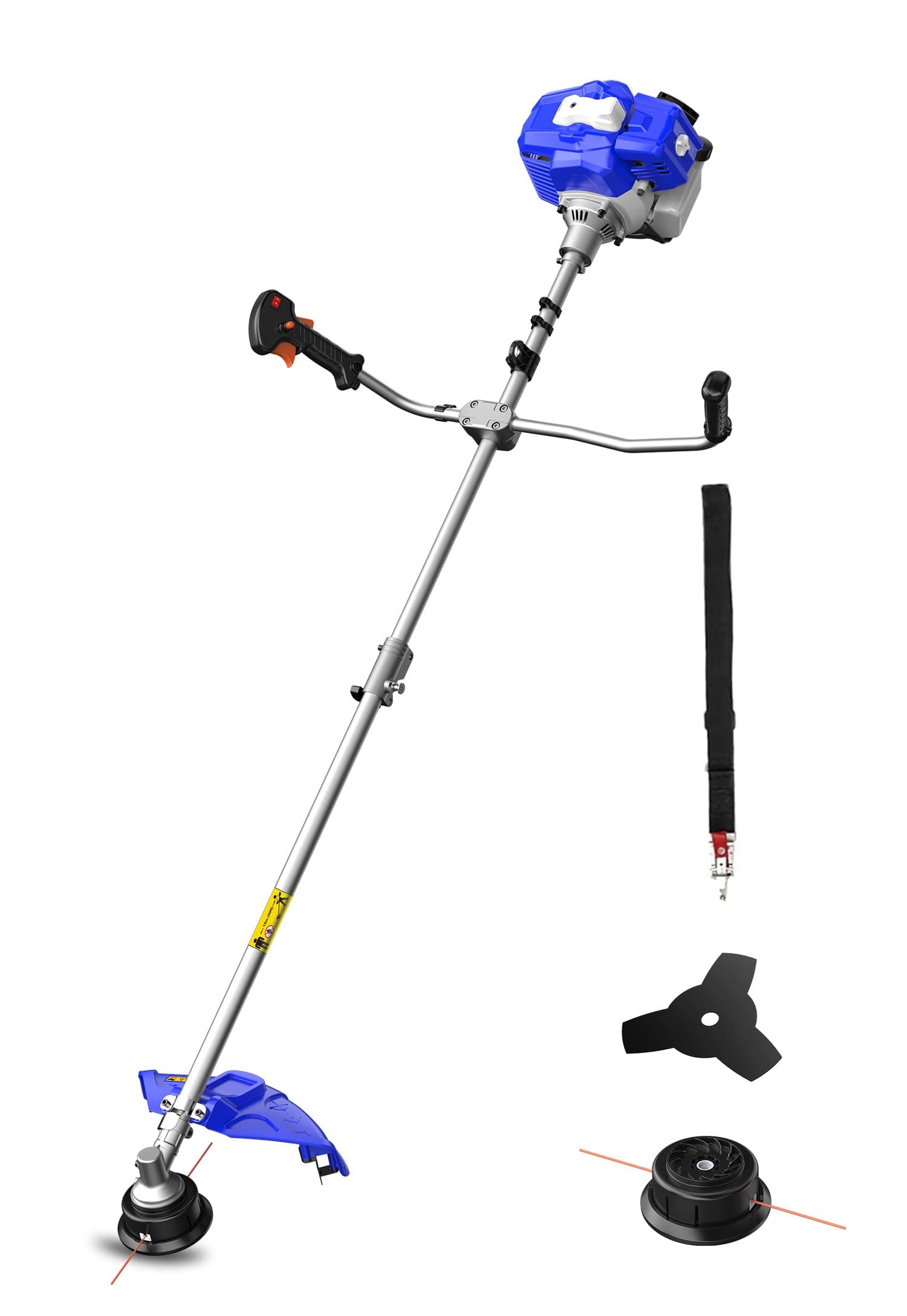 WILD BADGER POWER 52cc Weed Wacker Gas Powered, 3 in 1 String Trimmer/Edger 18’’ with 10’’ Brush Cutter,Rubber Handle & Shoulder Strap Included