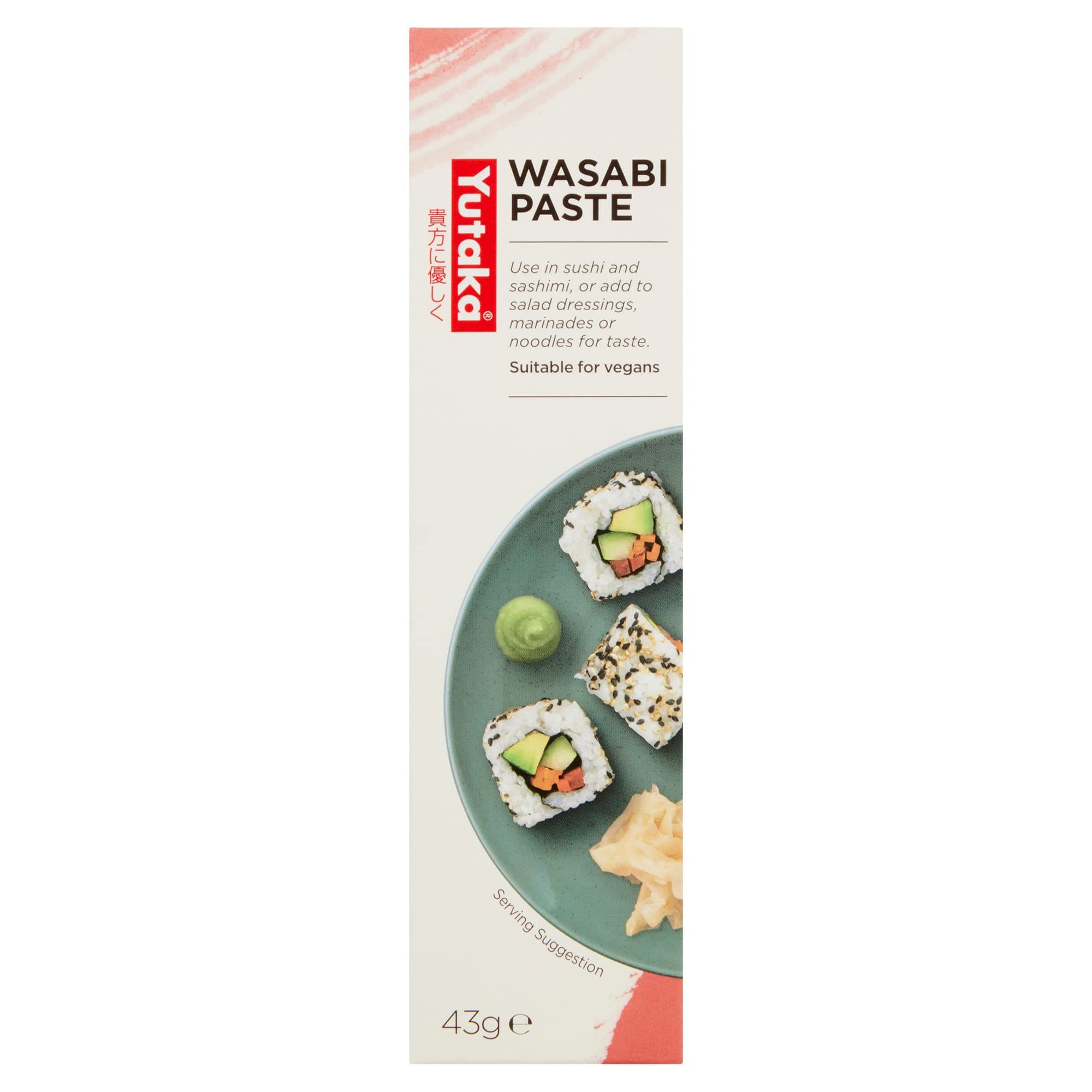 Yutaka Wasabi Paste 43g | Authentic Japanese Flavour Spicy & Pungent Vegan-Friendly Condiment for Sushi, Sashimi, Noodles, Dressings, Sauces & Marinades