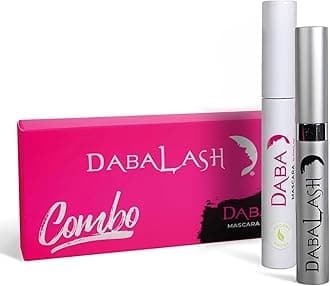 DABALASH Vegan Combo - Professional Eyelash & Brow Strengthener & Gentle Vegan Mascara - Give Your Own Lashes A Longer, Fuller, & Thicker Look - 5g & 0.3oz