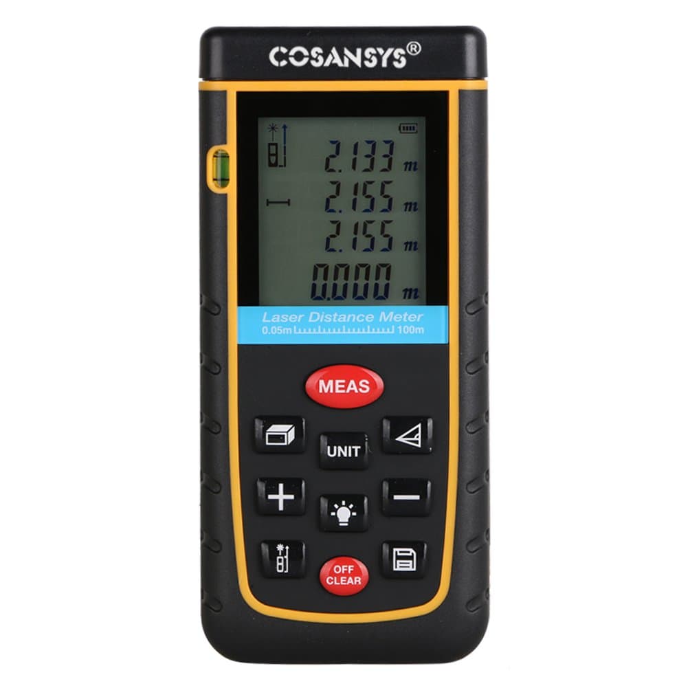 Laser Distance Meter with Bubble Level Rangefinder Range Finder Tape Measure 100m(328ft)