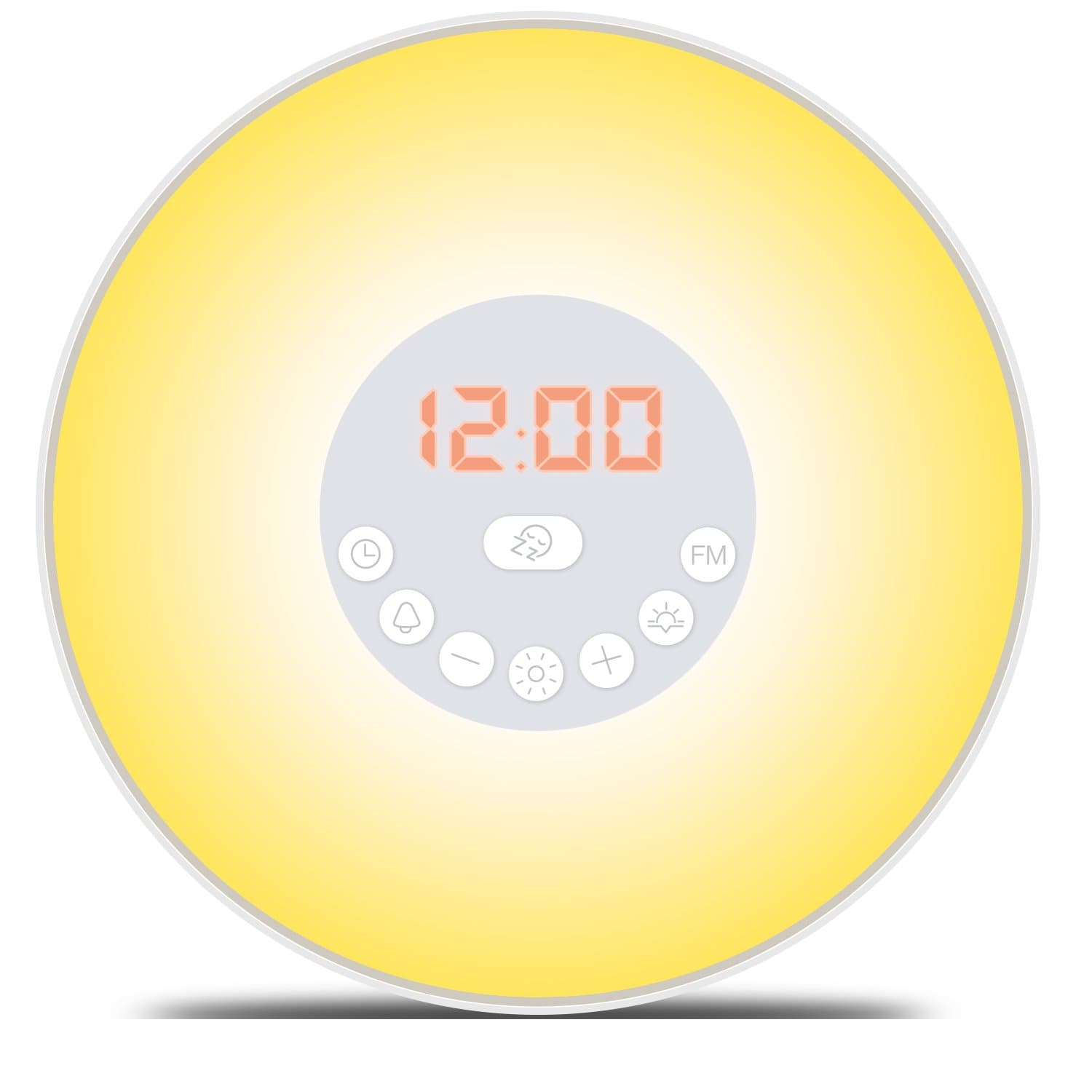 Wake Up Light Alarm Clock - 7 Colors Light - Sunrise Simulation with Night Light, Nature Sounds, FM Radio, USB Cable, Touch Control - 100% Life Time Guarantee
