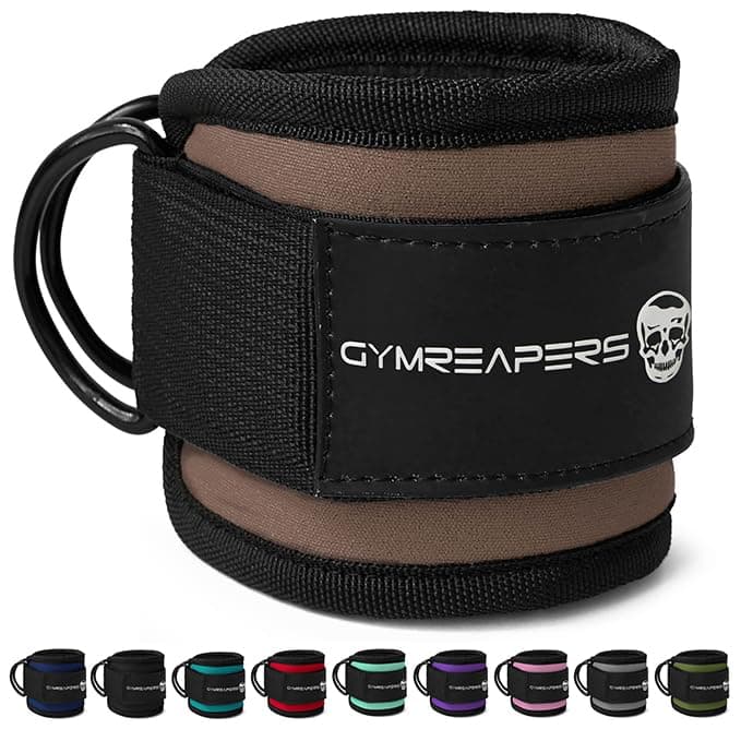Gymreapers Ankle Straps For Cable Machine Kickbacks, Glute Workouts, Lower Body Exercises - Adjustable Leg Straps with Neoprene Padding