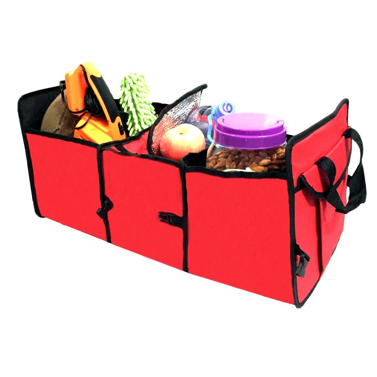 Grikey Trunk Organizer Car Storage - Multi Compartment Folding Cargo Organizer Container