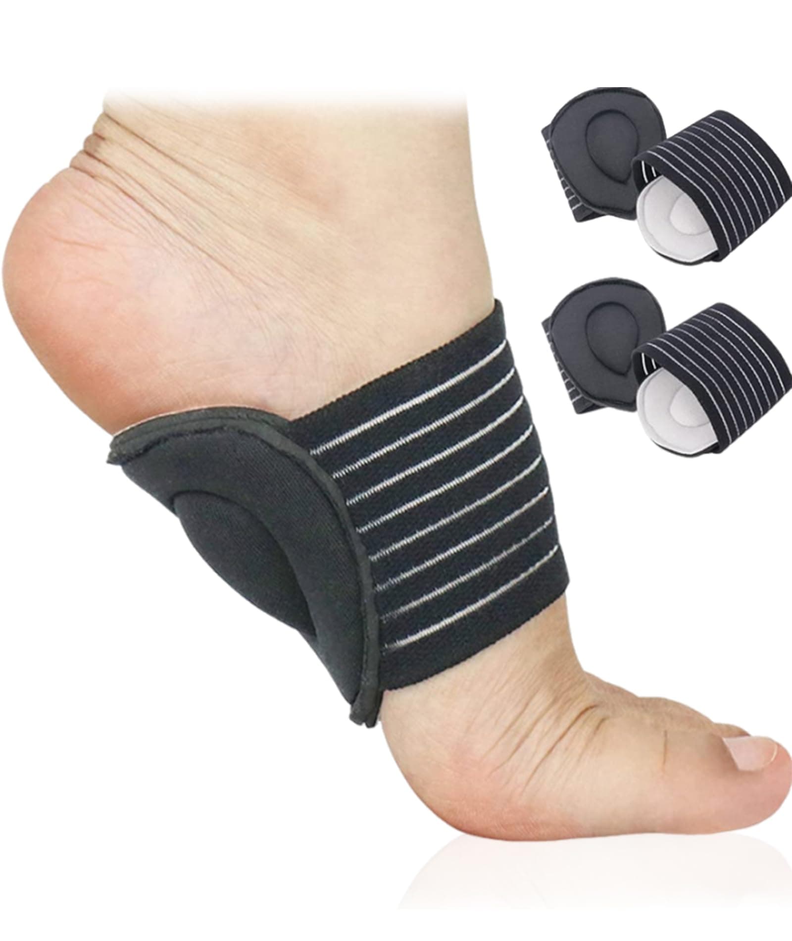 NHCDFA 2 Pcs Arch Support for Flat Feet, Flat Foot Correction Insoles, Flexible and Elastic Plantar Fasciitis Footwear Feet Arch Support Insole Suitable for Women Men Orthopedic