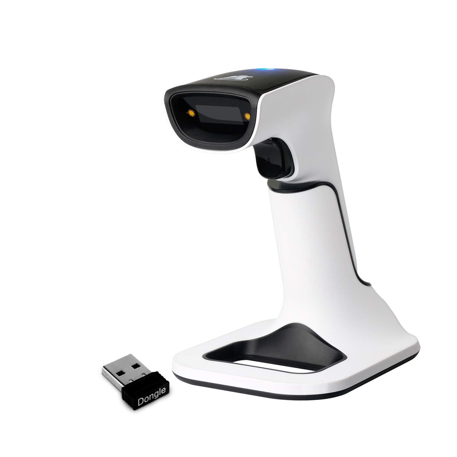Wireless Portable 1D&2D with Stand Bluetooth Barcode Scanner: 3-in-1 Vibration, Cordless, Rechargeable Scan Gun for Inventory Management - Handheld, USB Bar Code/QR Reader Hand Scanners