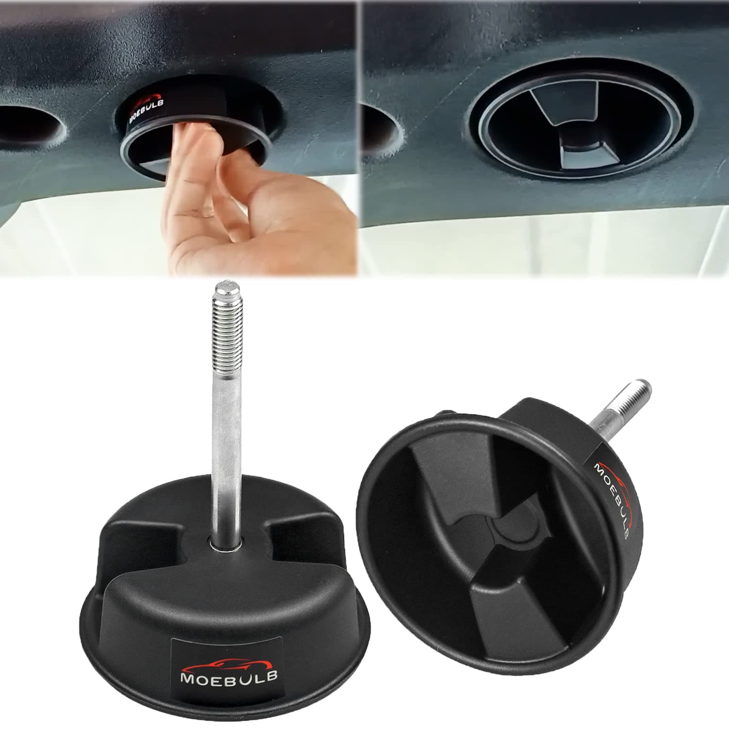 Hardtop Top Hard Panel Mounting Screw Knob 2pcs Compatible with Jeep Wrangler JK 2dr and Unlimited 4dr 2007-2019(Black)