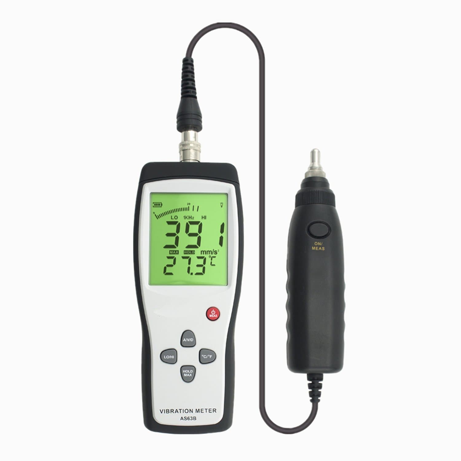 Vibration Meter and Data Logger，Measurement Range10HZ~1KHZ 0.1~199.9m/s Vibrometer Analyzer Acceleration S63