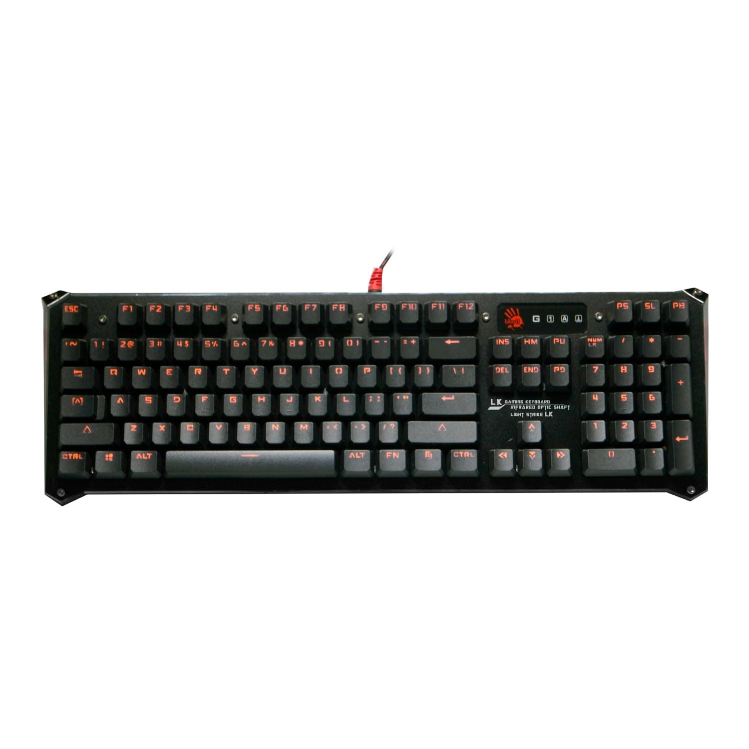 Light Strike LK Optical Gaming Keyboard – Orange LED Backlit – LK Blue Tactile Switch - Black (B840)
