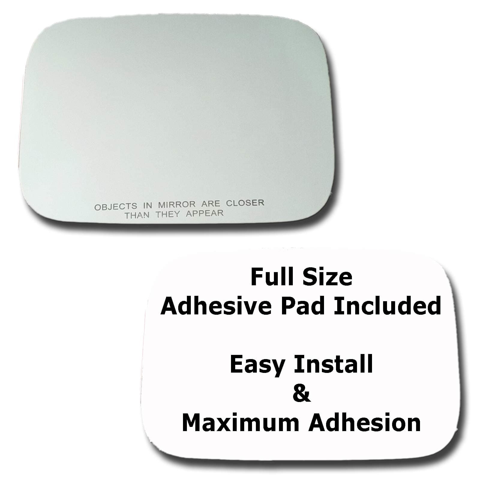 Passenger Side Mirror Replacement Glass + Full Size Adhesive Pad for 2003-2009 Hummer H2 Right Side View RH (2003 2004 2005 2006 2007 2008 2009 03 04 05 06 07 08 09)