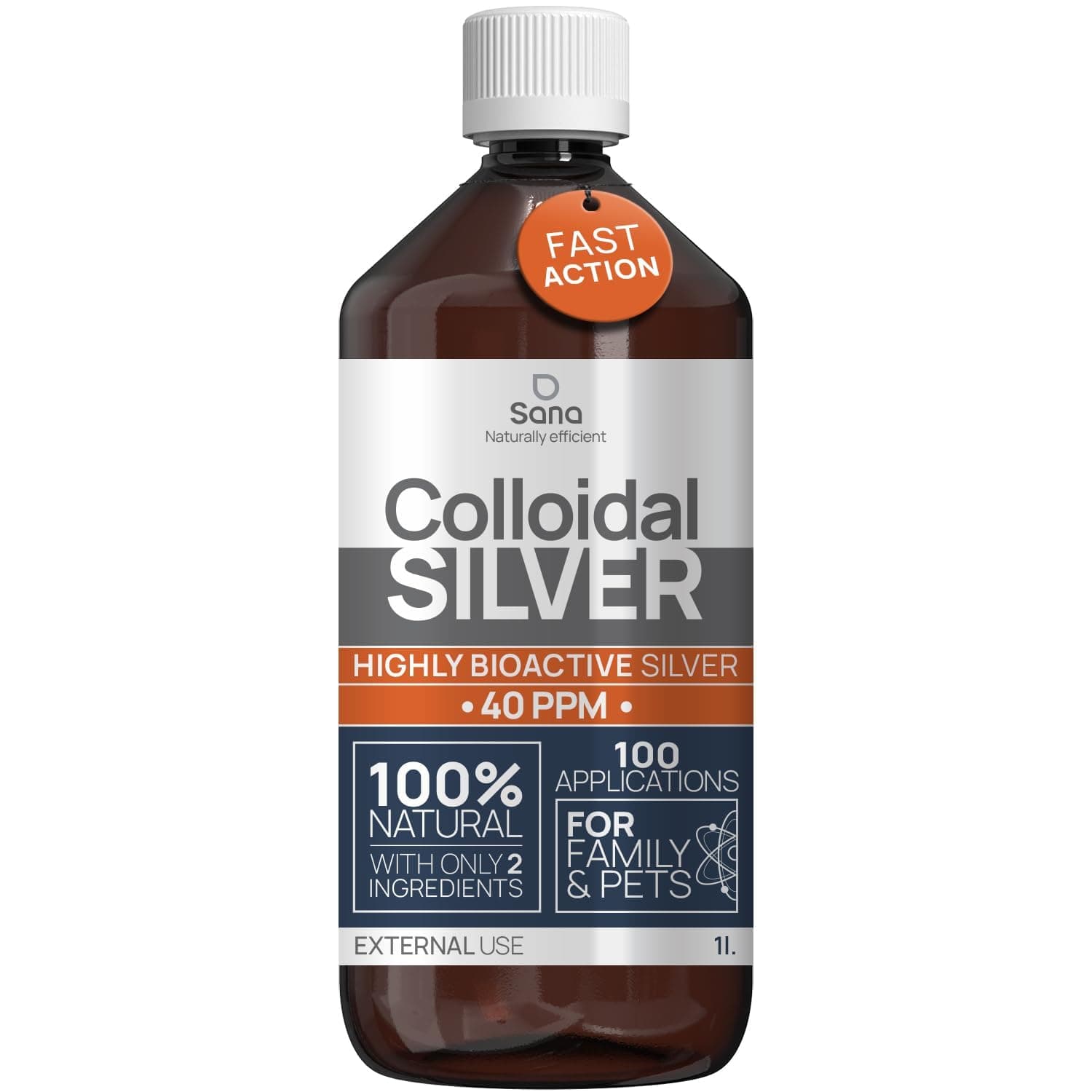Institut Katharos Colloidal Silver 40 PPM 1 Litre ● Premium Silver Water Stronger than 25 ppm ● For Humans, Dogs & Cats ● Carbon Neutral ● 100% Natural with 2 Ingredients