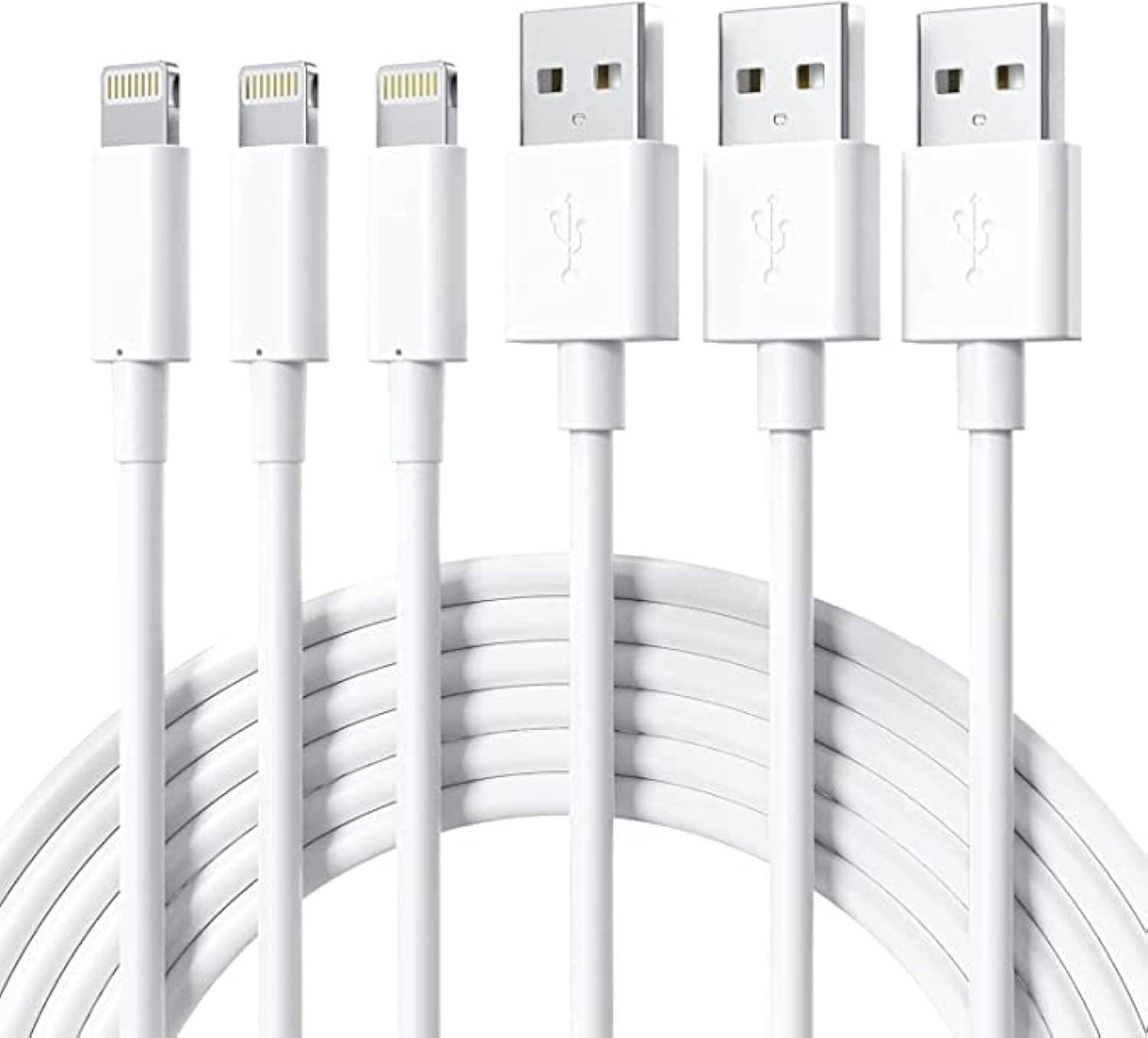 IPhone Charging Cable Cord Lightning Cables, Original Upgraded [3Pack 1M ] Apple MFi Certified USB A Charging Cable for iPhone 14/13/12/11 Pro Mini SE XS Max X XR 8 7 6s Plus - White