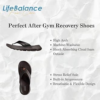LifeBalance Comfortable Foot Massage Slipper with Arch Support for Pain Relief, Orthopedic Slippers