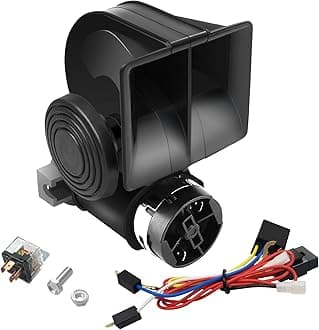 Train Horn Air Horn for Truck, 12V 150db Super Loud Snail Car Horn Kit Electric for Car with Compressor for Any 12V Vehicles Jeeps Trucks Motorcycles Black