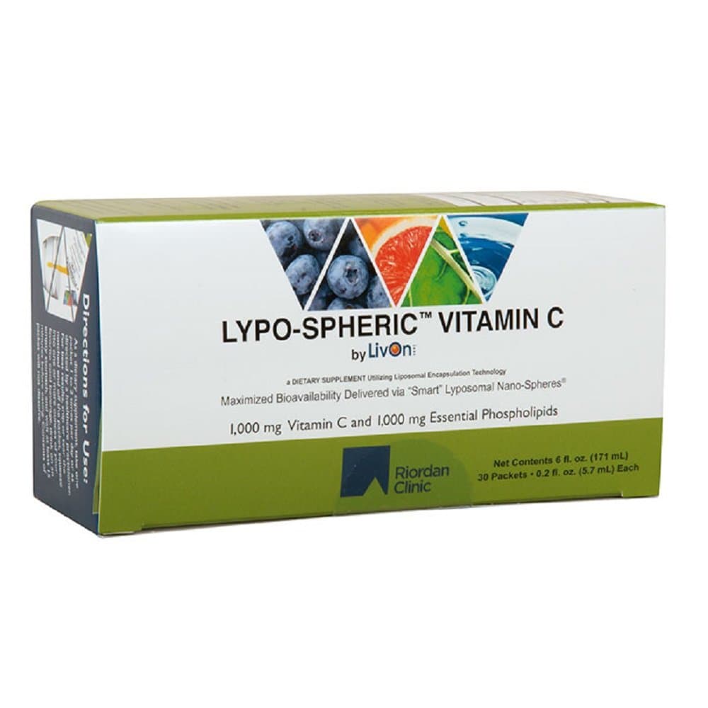 Lypo-Spheric Vitamin C, 30 0.2 fl. oz. Packets | 1,000 mg Vitamin C per Packet | Utilizing Liposomal Encapsulation Technology | Maximized Bioavailability Delivered via"Smart" Lyposomal Nano-Spheres