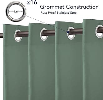 PureFit Outdoor Curtains for Patio Waterproof Weatherproof, UV Resistant Outside Curtains for Gazebo, Front Porch, Pergola, Sun Blocking Privacy Curtain, 120W x 108L inch, 1 Panel, Sage Green