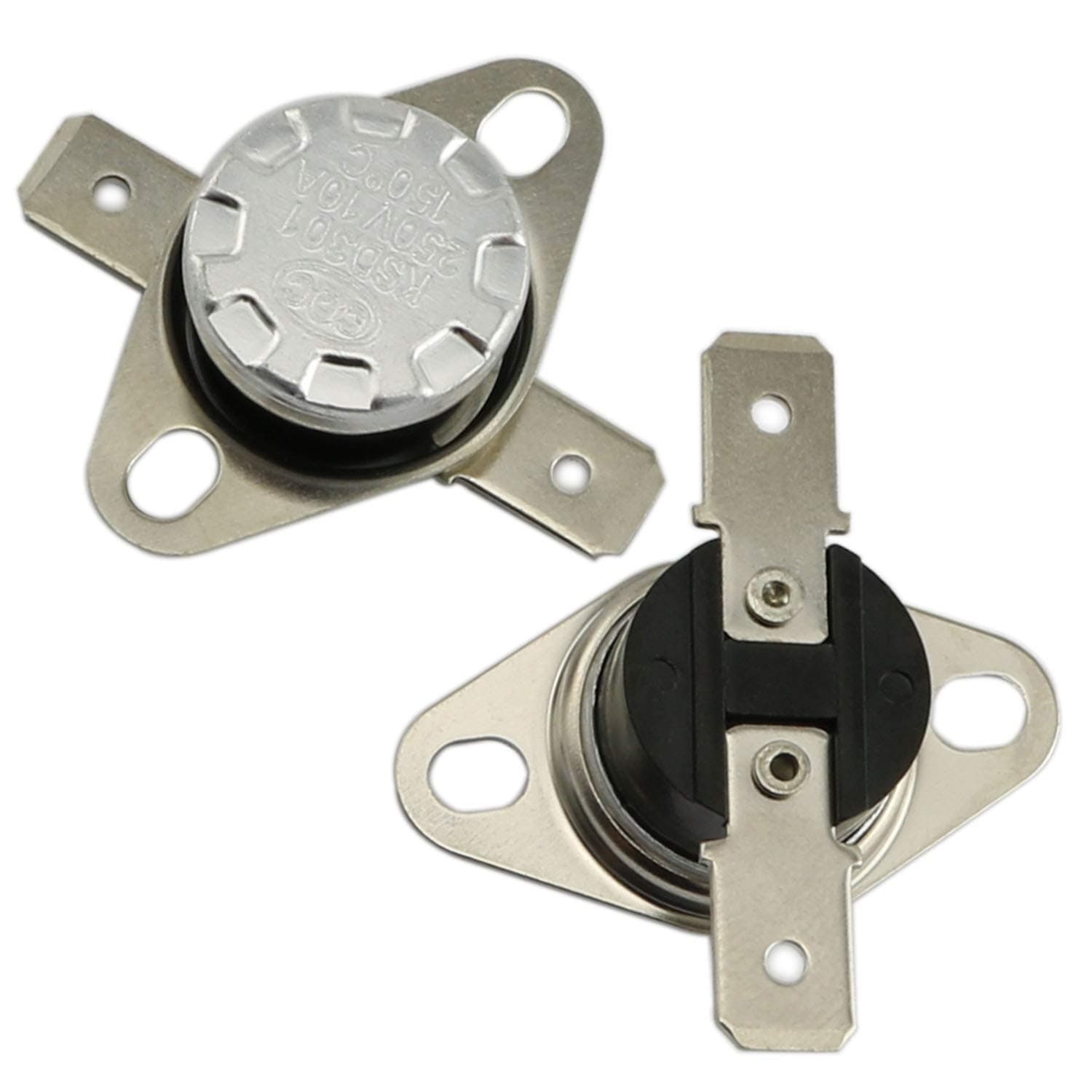 2-Pack KSD301 10A 250V Thermal Switch 150 Centigrade Thermostat Temperature Normally Open Switch