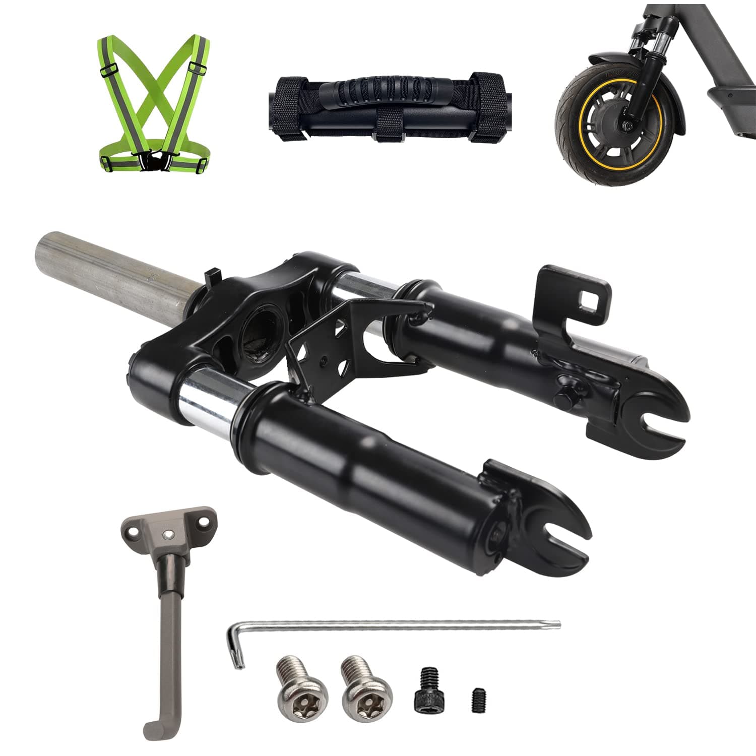 Front Suspension for Ninebot Max G30 G30LP G30E G30D Fork Suspension Electric Scooters Shock Absorption Set Front Suspension Accessories Kit with Reflective Safety Vest Handle Strap