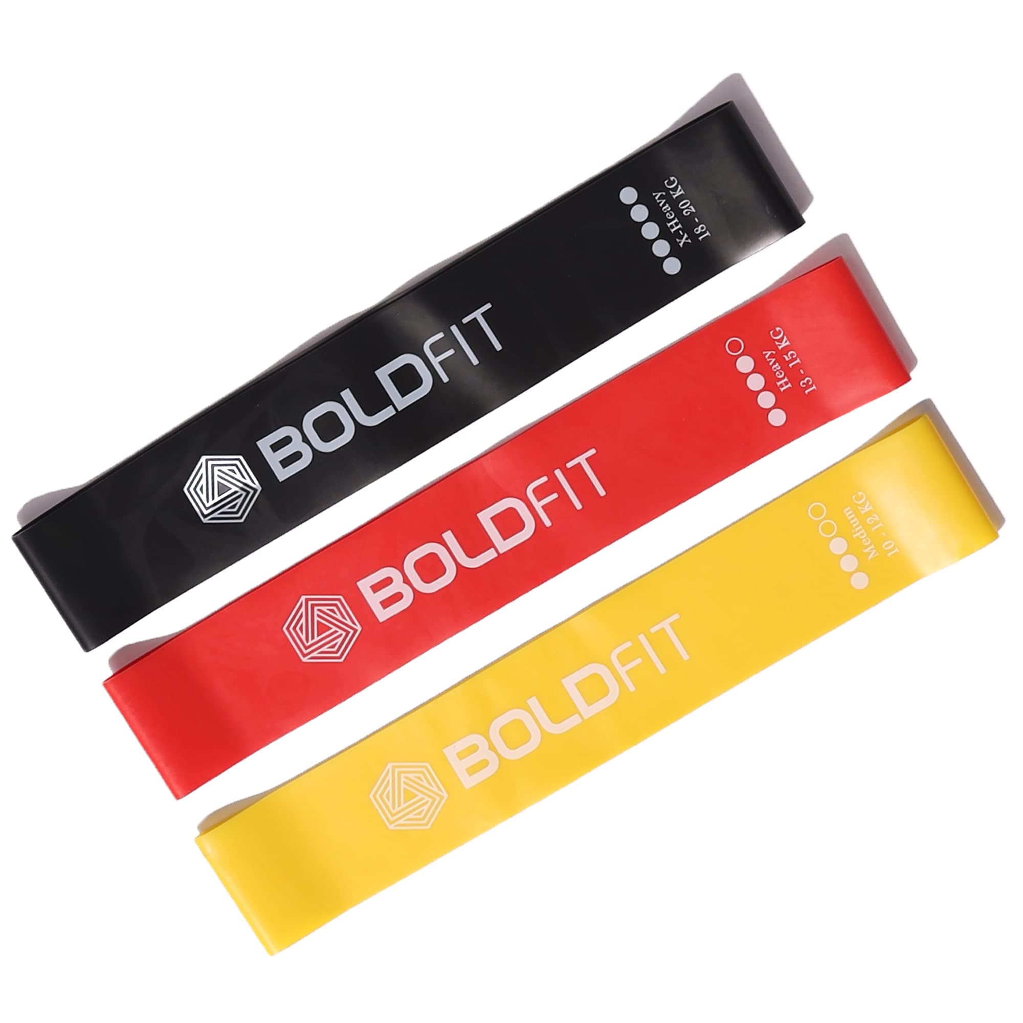 Boldfit Resistance Bands Mini Loop Set (Pack of 3) Hip Band Toning Exercise Band for Gym Booty Belt Latex Bands Theraband for Fitness, Multicolor