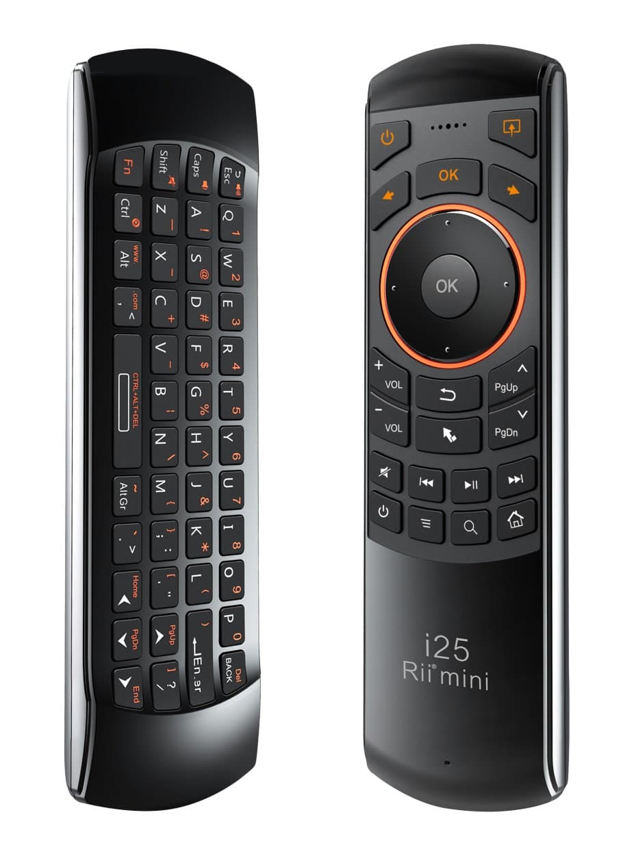 Mini i25 Rechargeable 2.4GHz Remote Control with Air Fly Mouse and Wireless Keyboard for Android TV Box, PC, PS3, Laptop, HTPC, IPTV, Windows, Linux