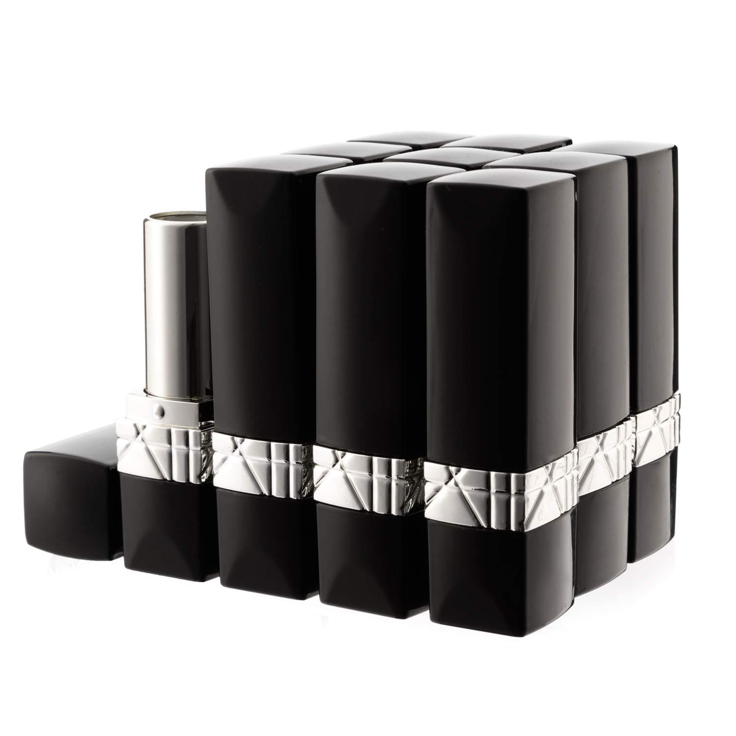 Allwon 10Pcs Black Empty Lipstick Tubes