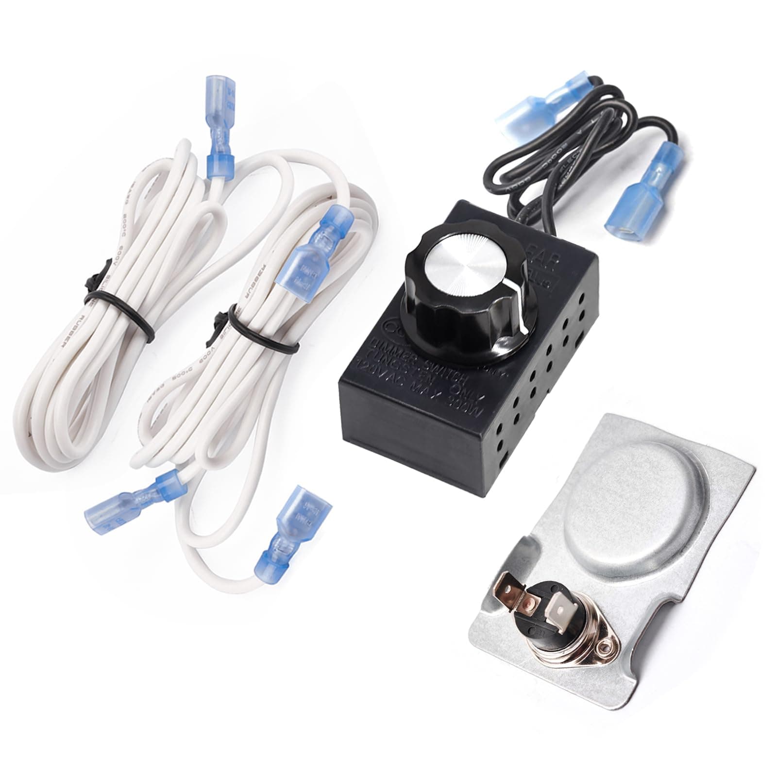 Criditpid Magnetic Thermostat Switch with High Temperature Resistant Wire for Fireplace Blower Fan Kit, Variable Speed Fan Speed Control Rheostat Switch for Stove Blower