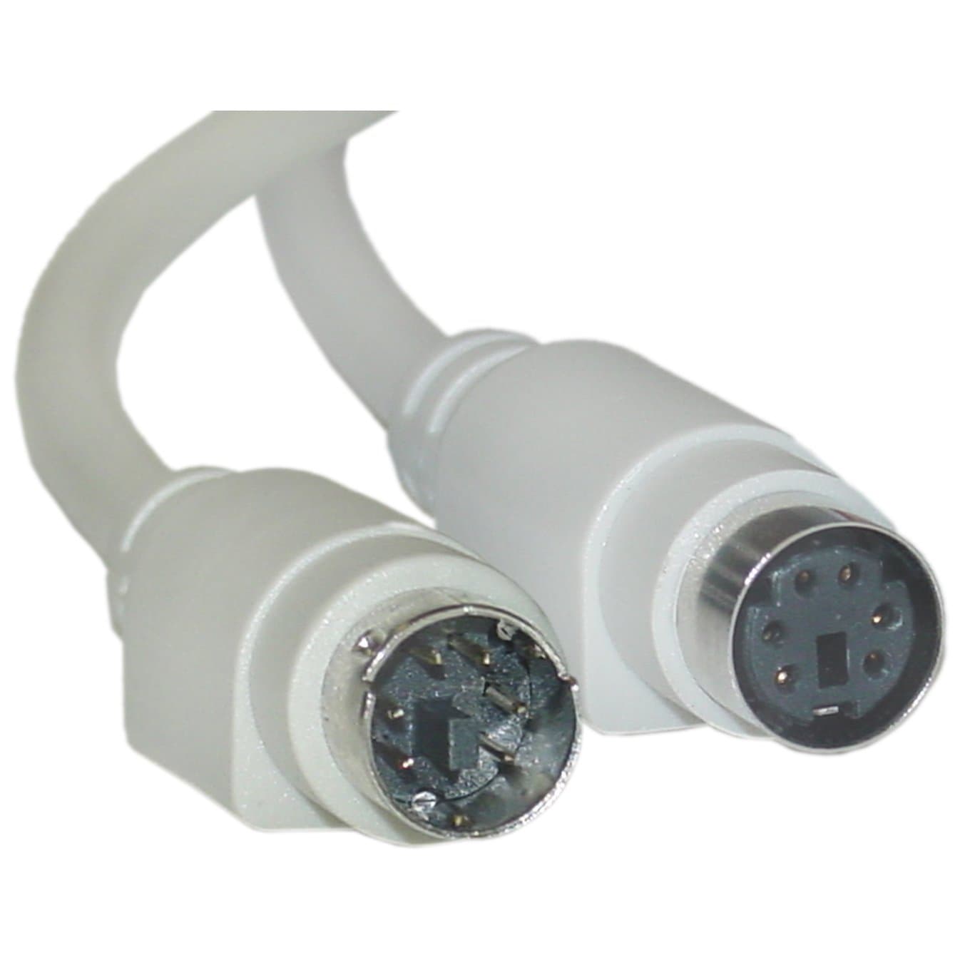 PS/2 Extension Cable, Keyboard/Mouse, PS/2 Male to PS/2 Female, MiniDin6 Male to MiniDin6 Female, 6 Conductor, Straight, 25 foot