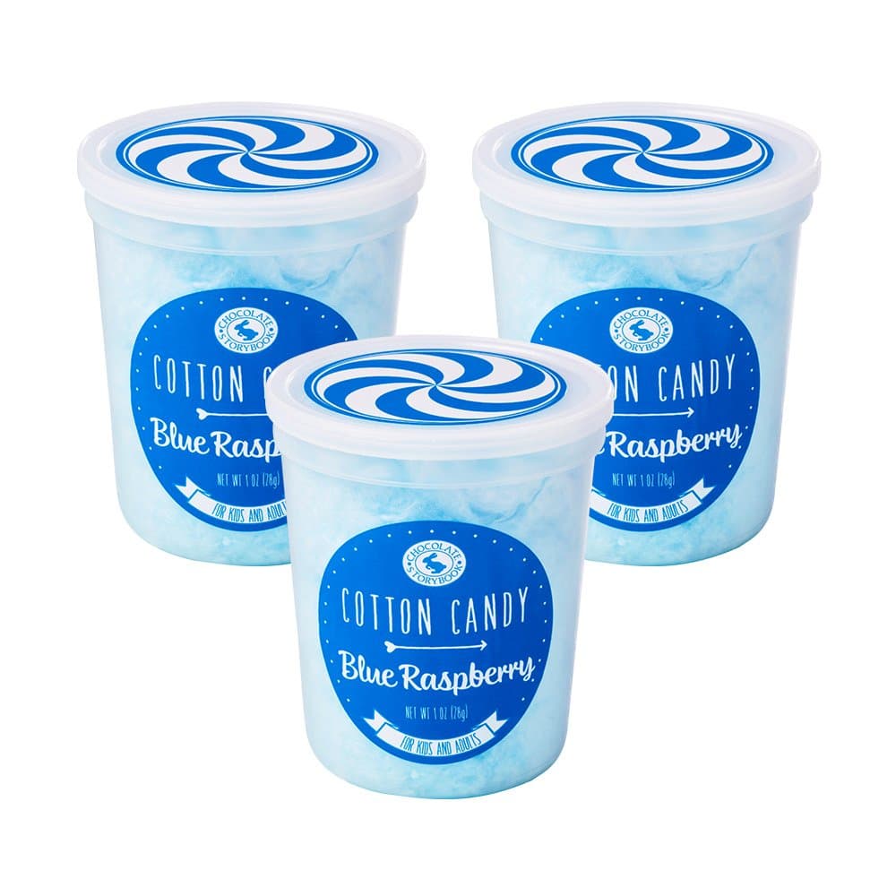 CHOCOLATE STORYBOOK Blue Raspberry Cotton Candy 3 pack – Unique Idea for Holidays, Birthdays, Gag Gifts, Party Favors