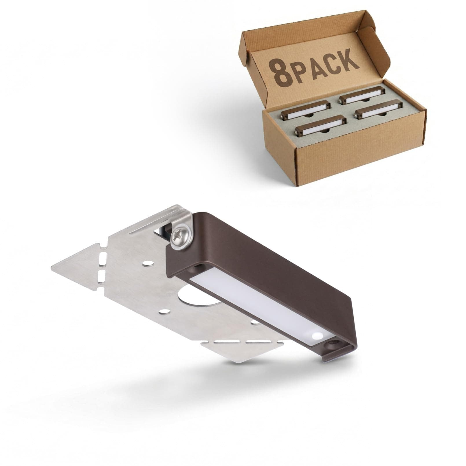 LEONLITE 8-Pack Classic Series 4 Inch Hardscape Lighting Low Voltage LED, Retaining Wall Lights, LED Landscape Lights, 12V LED Paver Lights, 0.5W Landscape Step Lights, 2700K Soft White, ETL