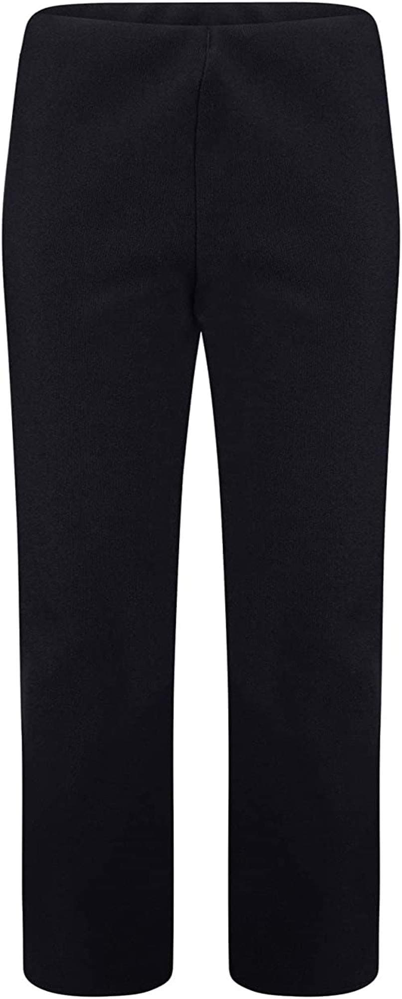 Womens Ex Plus Size Clothing Store Black Pull On Ribbed Bootcut Trousers Ladies Curve Elasticated Stretch Pants