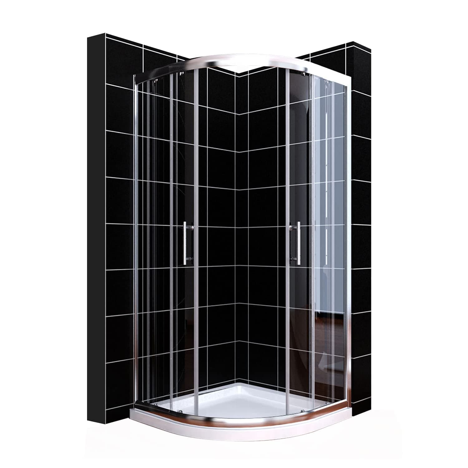 ELEGANT 800 x 800mm Offset Quadrant Shower Enclosure 6mm Tempered Sliding Glass Cubicle Door