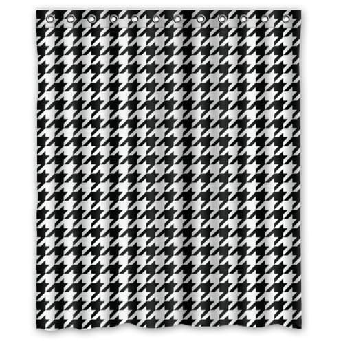 classic Houndstooth design,colorful Houndstooth art Polyester Fabric Custom Shower Curtain 60" x 72"