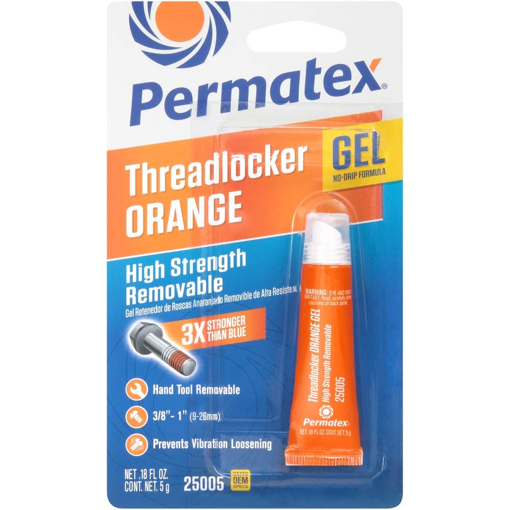 25005 High Strength Removable Threadlocker Orange Gel, 5 g