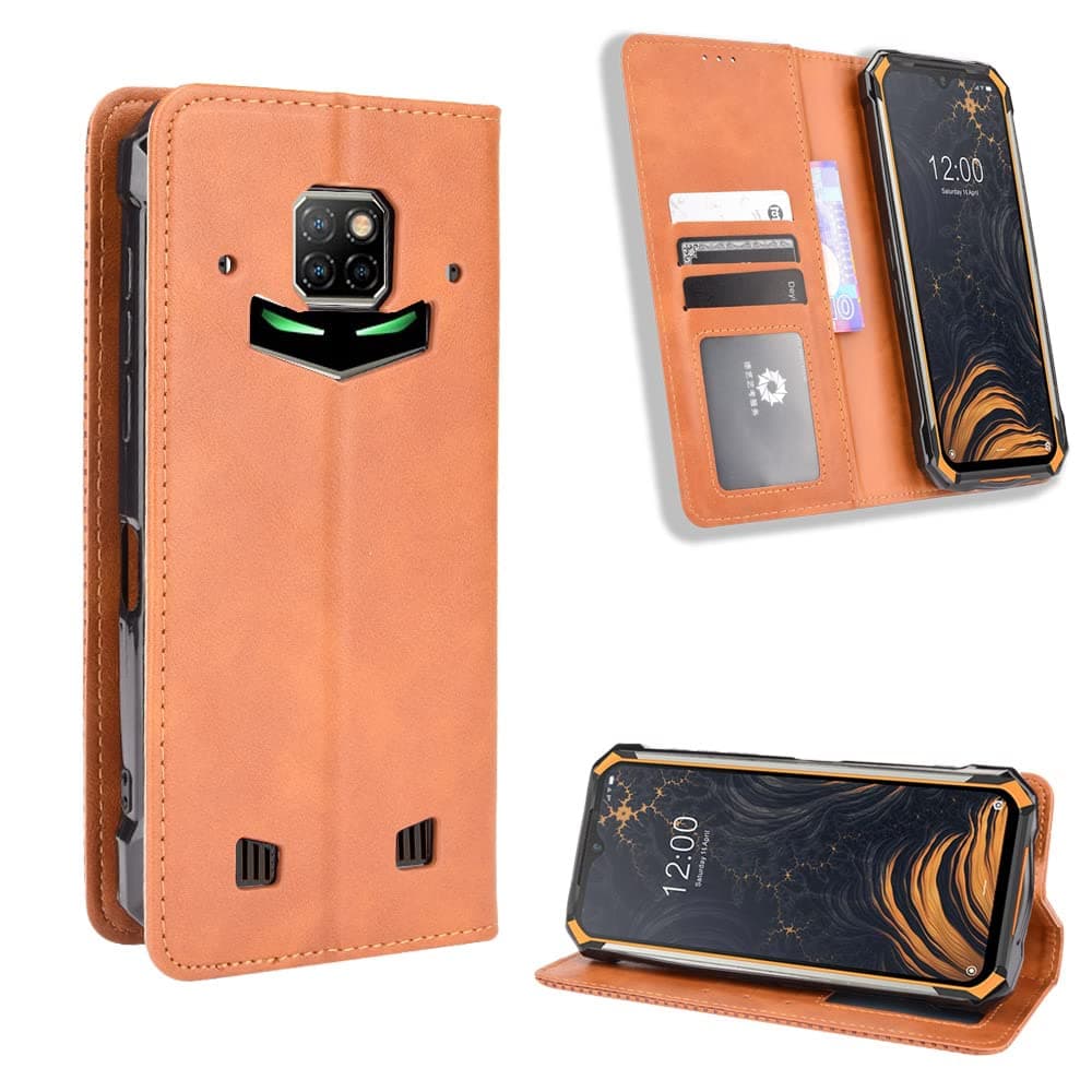 Cover Compatible with Doogee S88 Pro Case,Compatible with Doogee S88 Plus Case PU Leather Flip Kickstand Wallet Card Slot Magnetic Closure Brown
