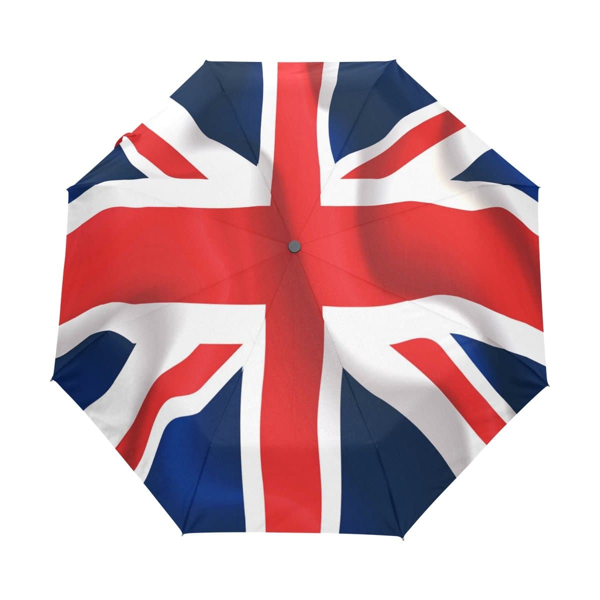 Automatic Folding Umbrella Union Jack UK British Flag Auto Open Compact Portable Travel Umbrella for Girls Boys Women